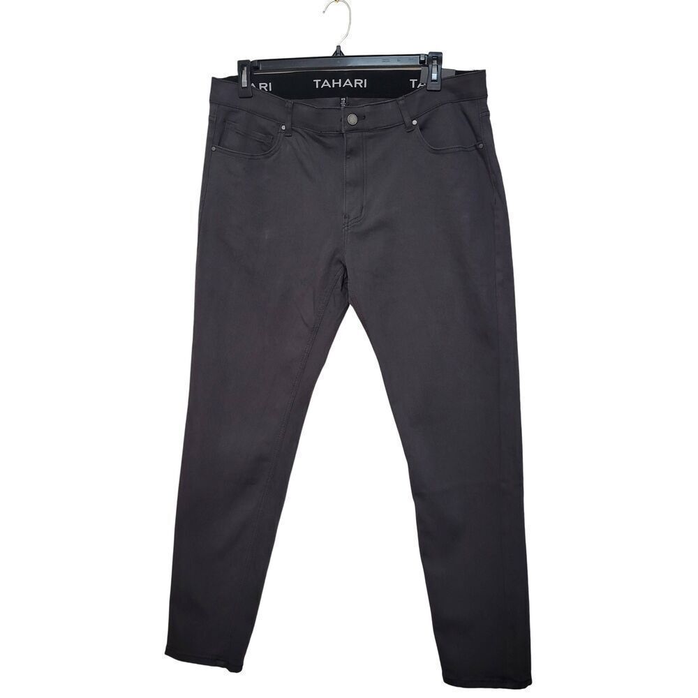 Tahari Everyday Pant Men's Sz 38×32 Forged Iron Gray Skinny Fit Stretch 5-Pocket